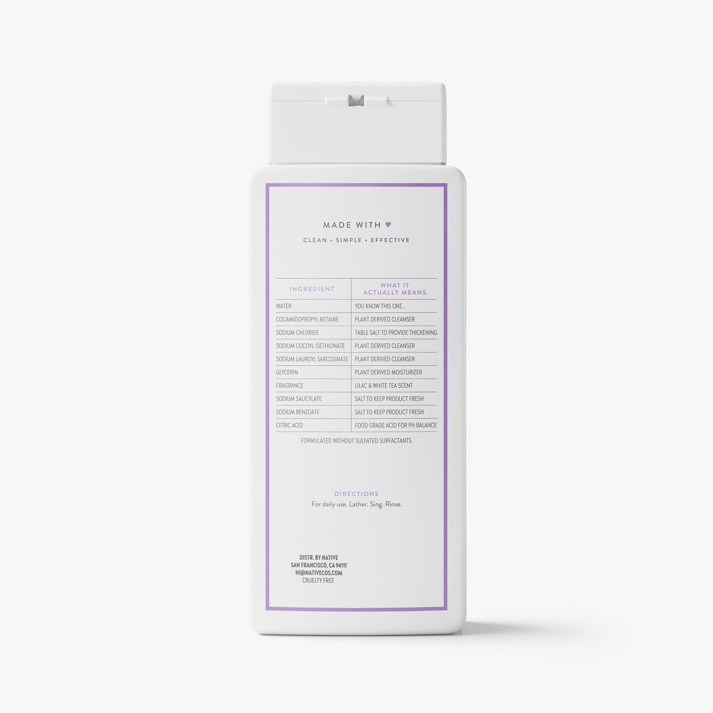 Body Wash Lilac and White Tea 18oz Classic Everyday Essential