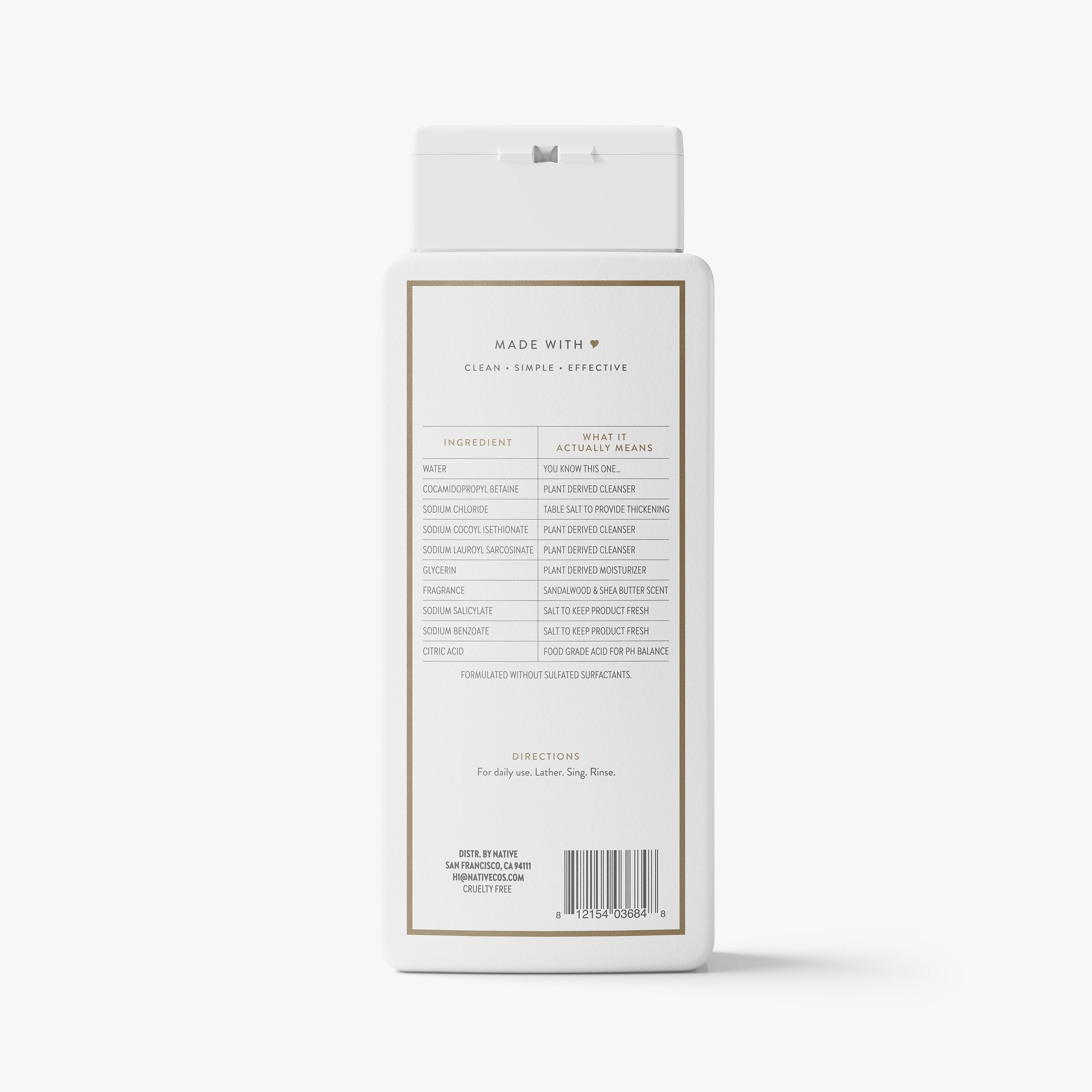 Body Wash Sandalwood and Shea Butter 18oz Classic Everyday Essential