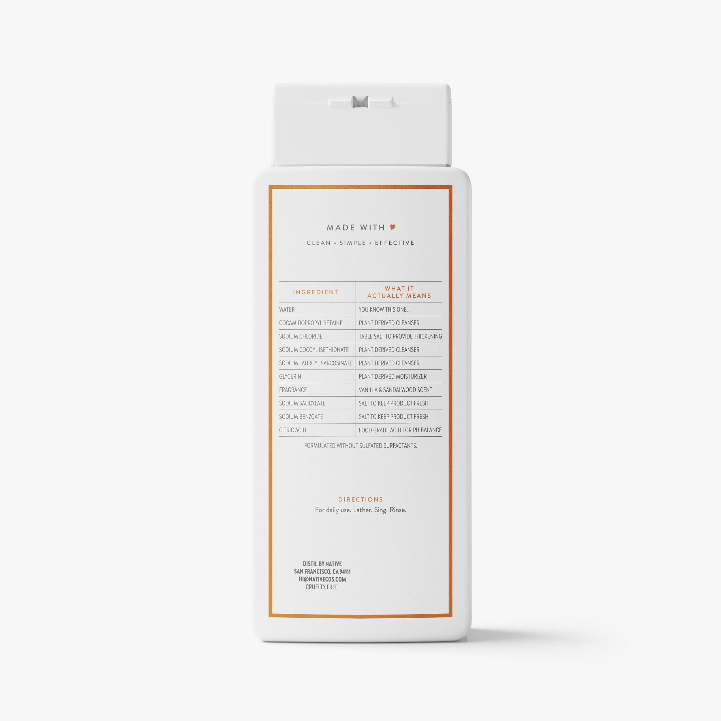 Body Wash Vanilla and Sandalwood 18oz Classic Everyday Essential