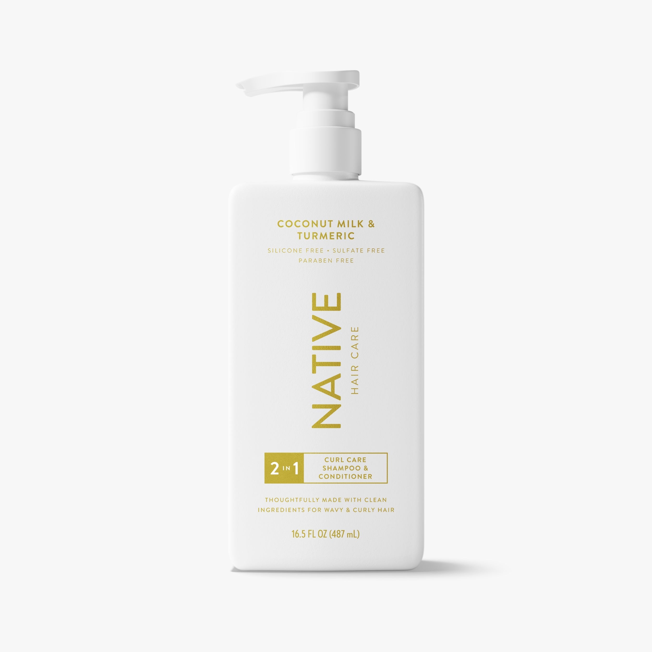 Curl Care 2 in 1 Shampoo and Conditioner Coconut Milk and Turmeric 16.5oz Classic Everyday Essential