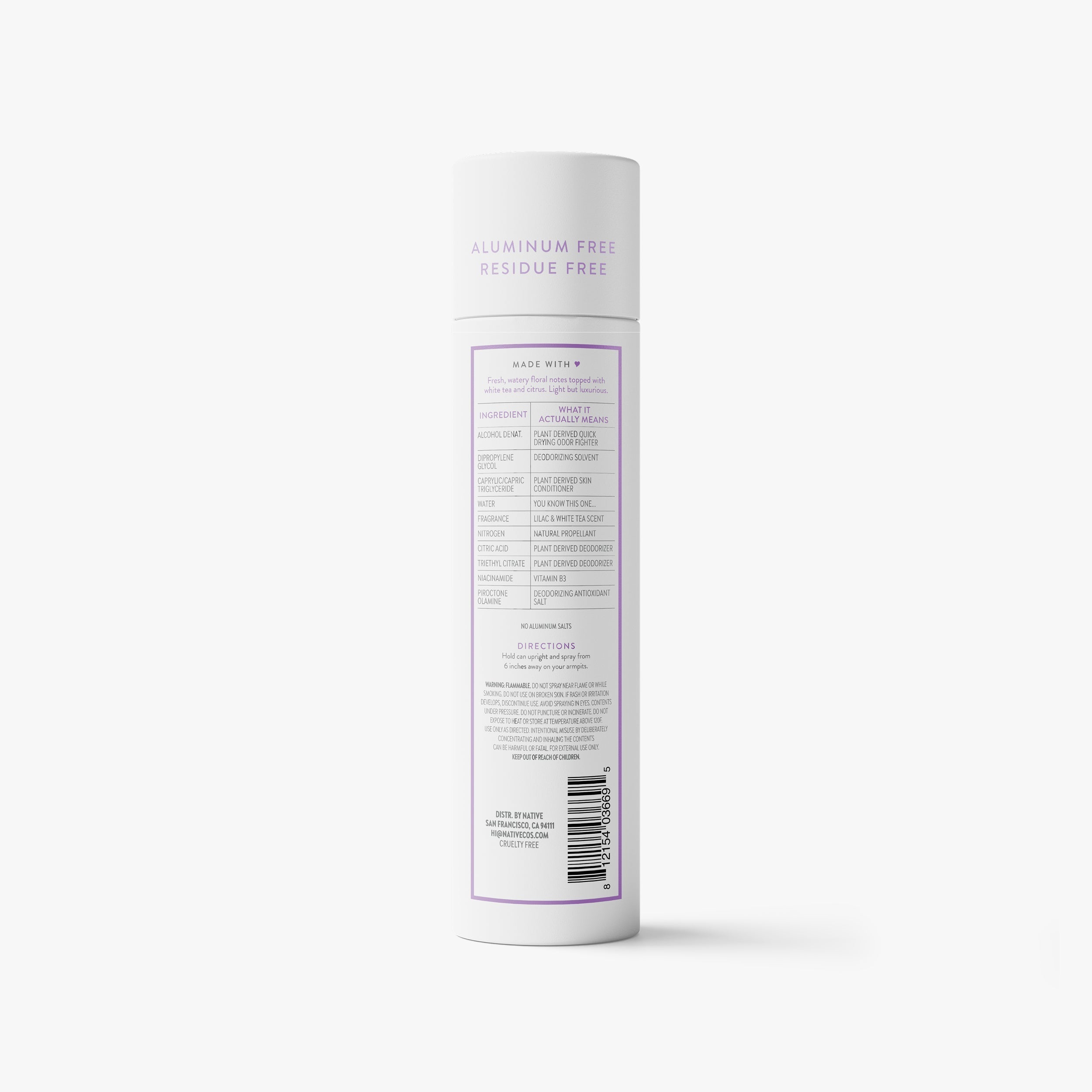 Deodorant Spray Lilac and White Tea 3.5oz Classic Everyday Essential