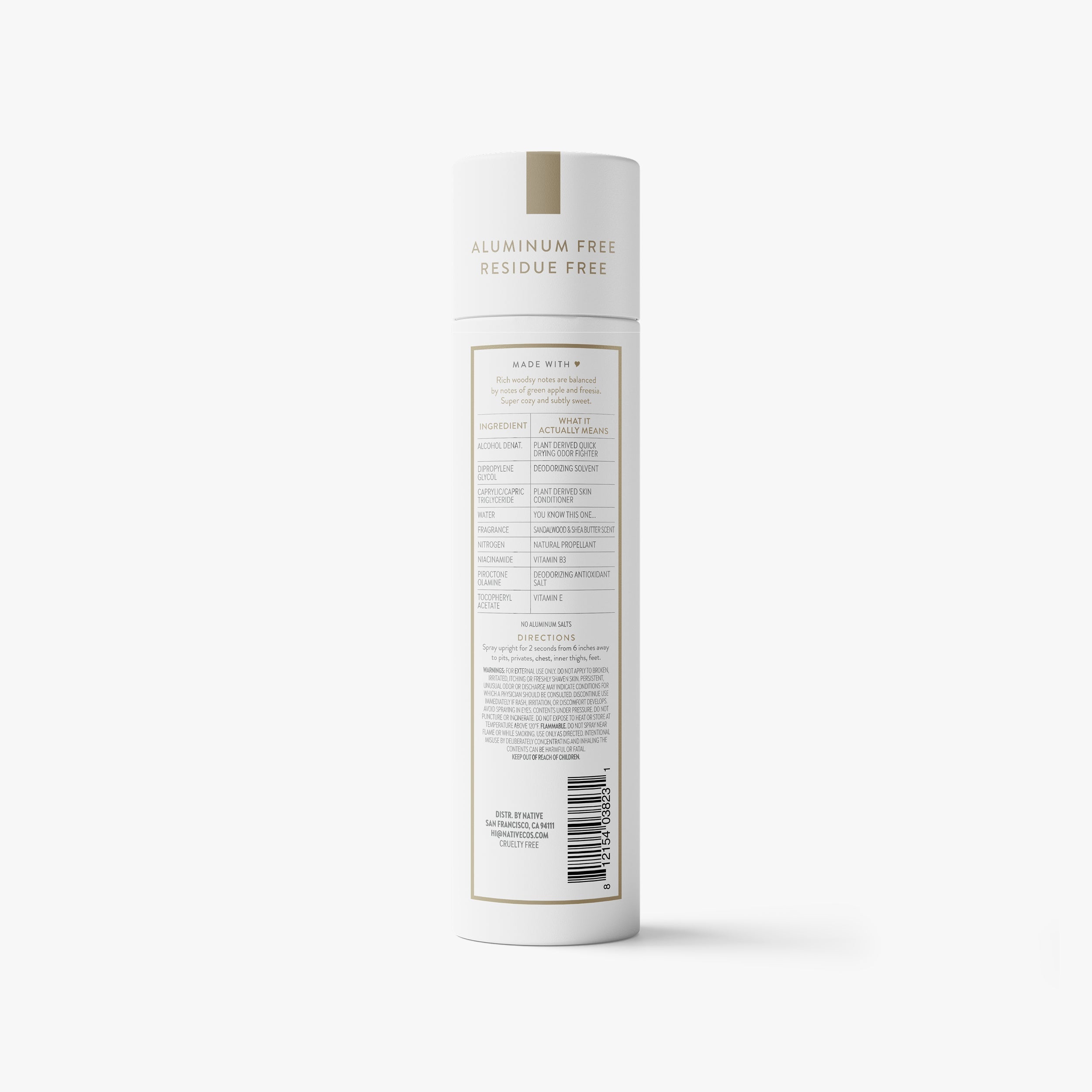 Whole Body Deodorant Spray Sandalwood and Shea Butter 3.5oz Classic Everyday Essential