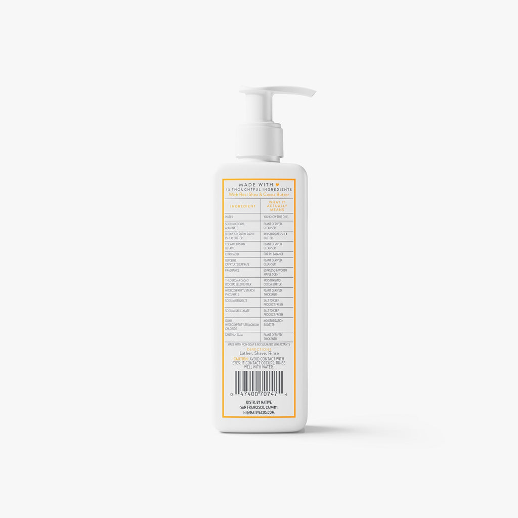Whole Body Shave Cream Espresso and Woody Maple 7.6oz Classic Everyday Essential