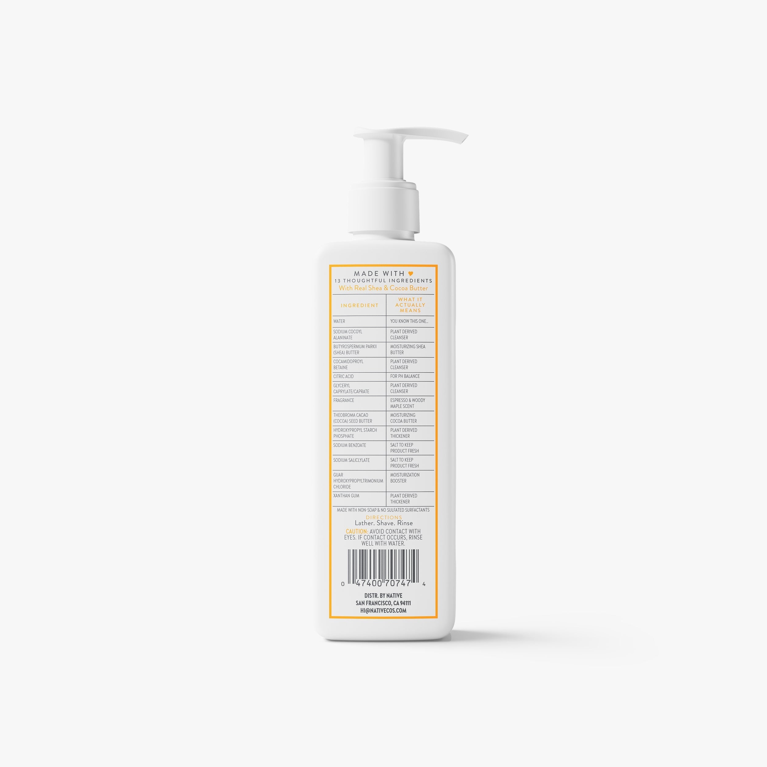 Whole Body Shave Cream Espresso and Woody Maple 7.6oz Classic Everyday Essential