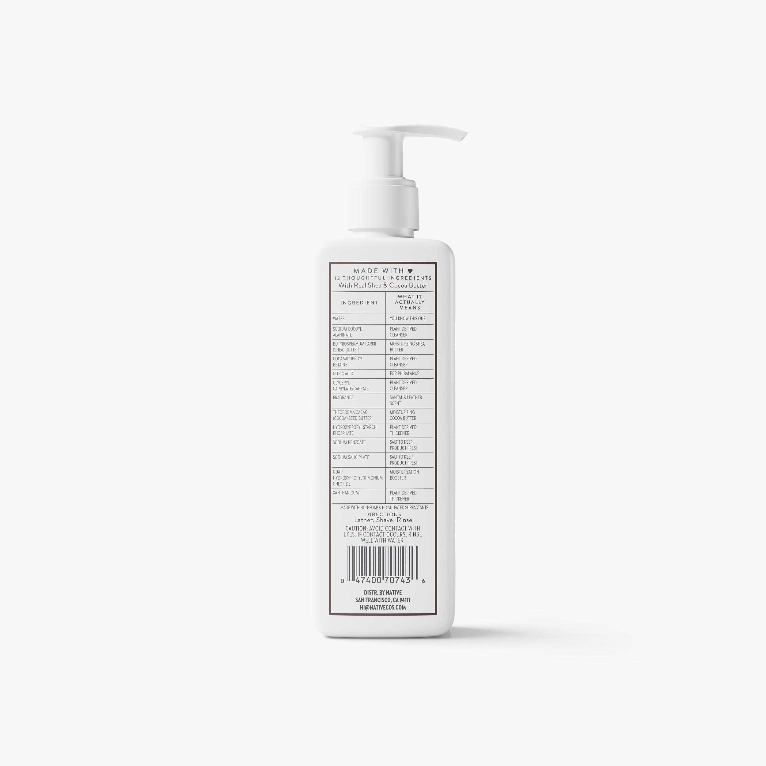 Whole Body Shave Cream Santal and Leather 7.6oz Classic Everyday Essential