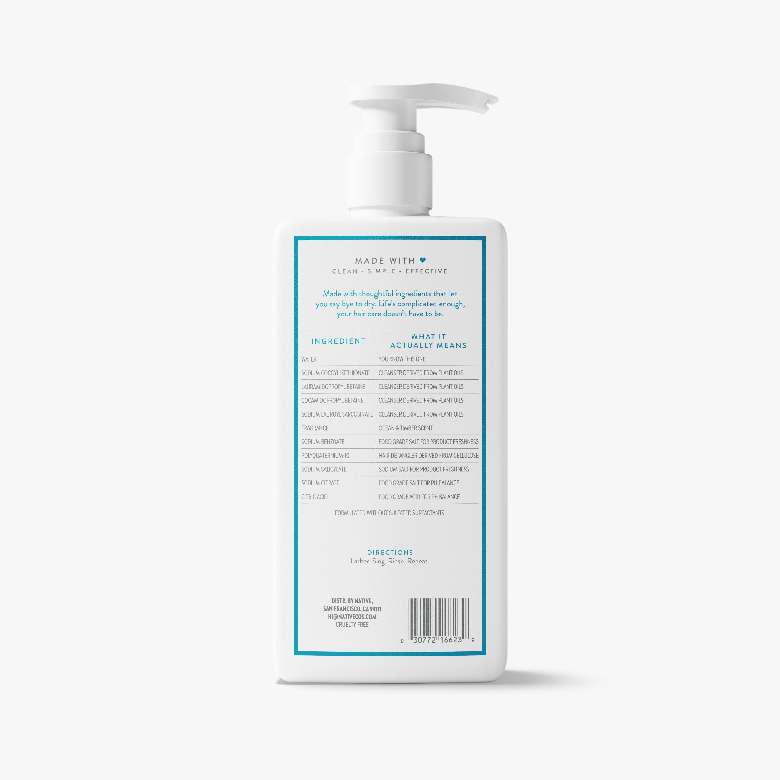Moisturizing 2 in 1 Shampoo and Conditioner Ocean and Timber 16.5oz Classic Everyday Essential