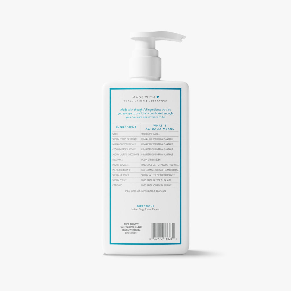 Moisturizing Shampoo Ocean and Timber 16.5oz Classic Everyday Essential