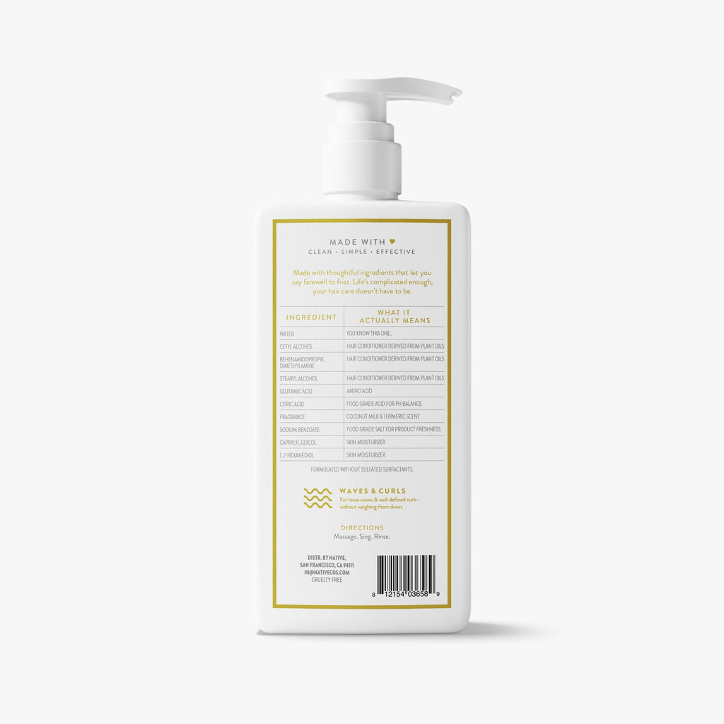 Curl Care Conditioner Coconut Milk and Turmeric 16.5oz Classic Everyday Essential