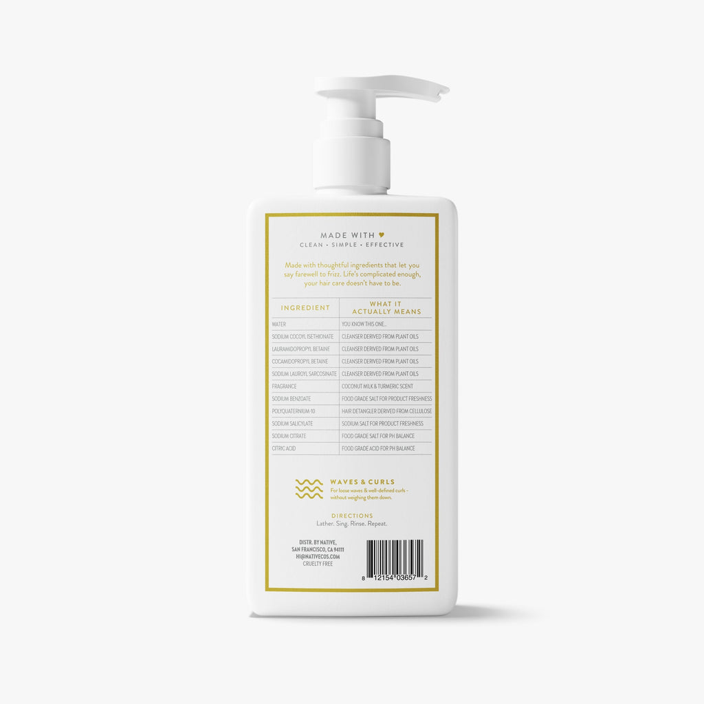 Curl Care Shampoo Coconut Milk and Turmeric 16.5oz Classic Everyday Essential