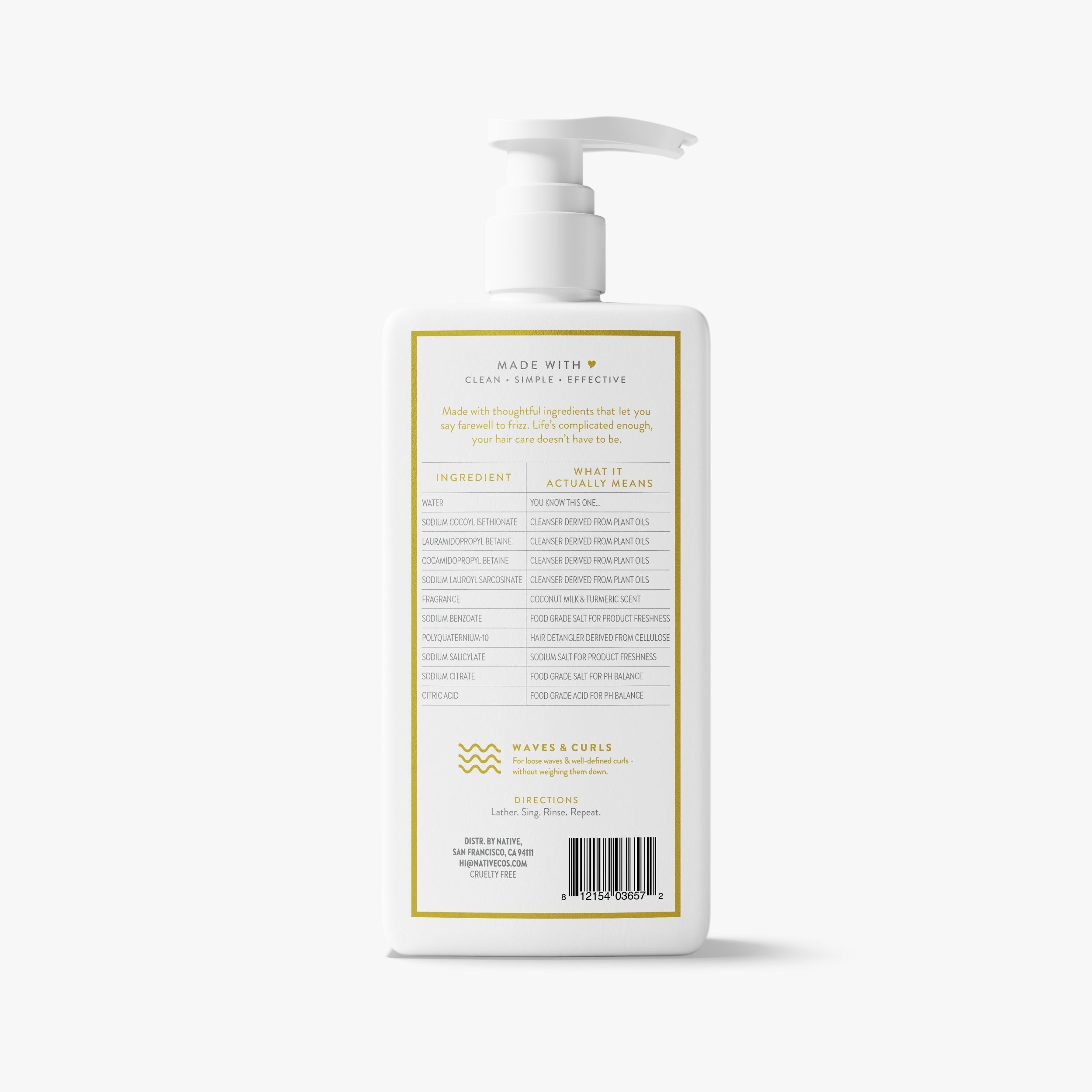 Curl Care Shampoo Coconut Milk and Turmeric 16.5oz Classic Everyday Essential