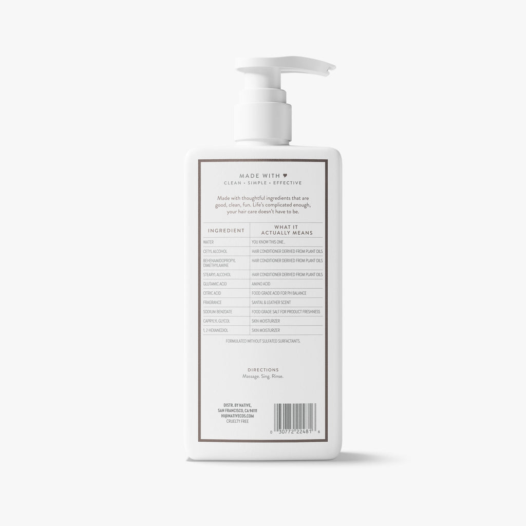 Daily Clean Conditioner Santal and Leather 16.5oz Classic Everyday Essential
