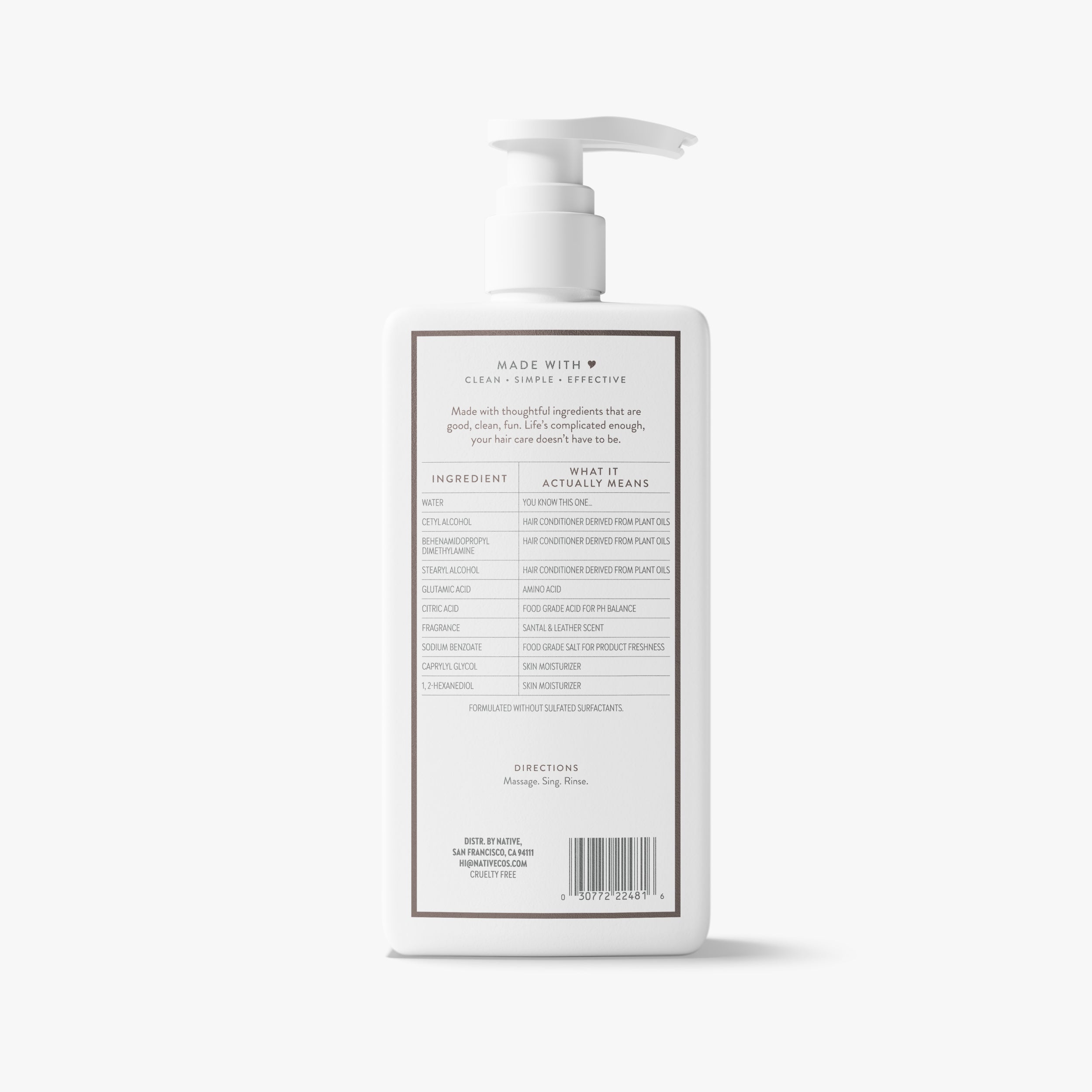 Daily Clean Conditioner Santal and Leather 16.5oz Classic Everyday Essential