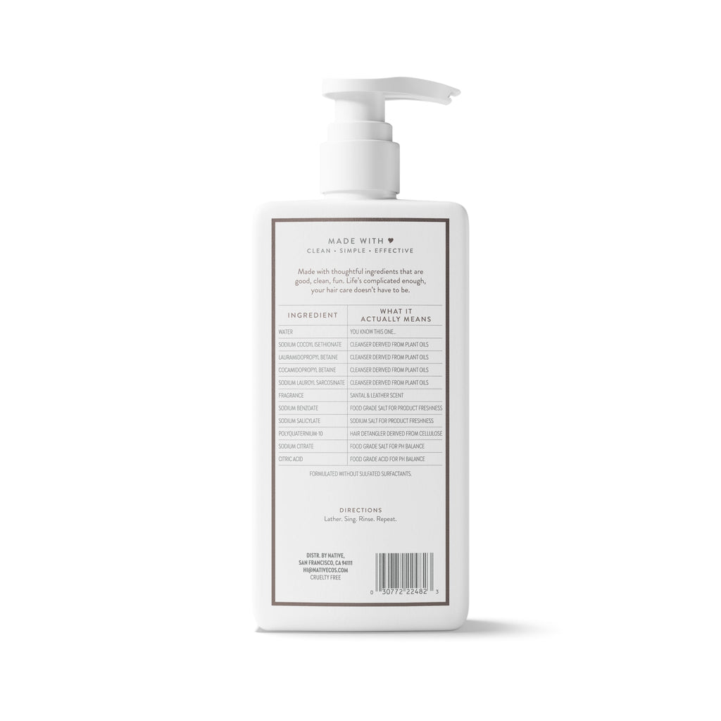 Daily Clean Shampoo Santal and Leather 16.5oz Classic Everyday Essential
