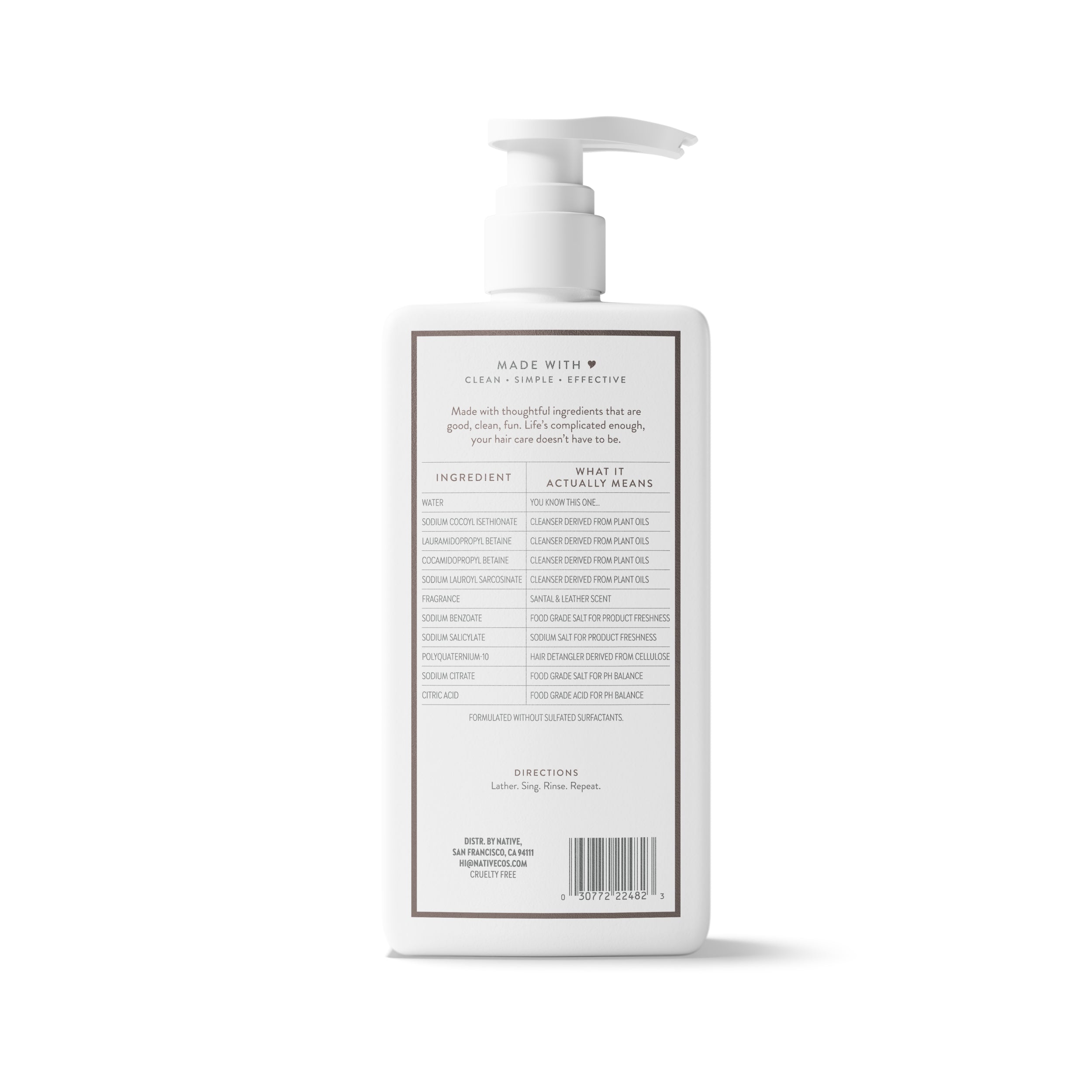 Daily Clean Shampoo Santal and Leather 16.5oz Classic Everyday Essential