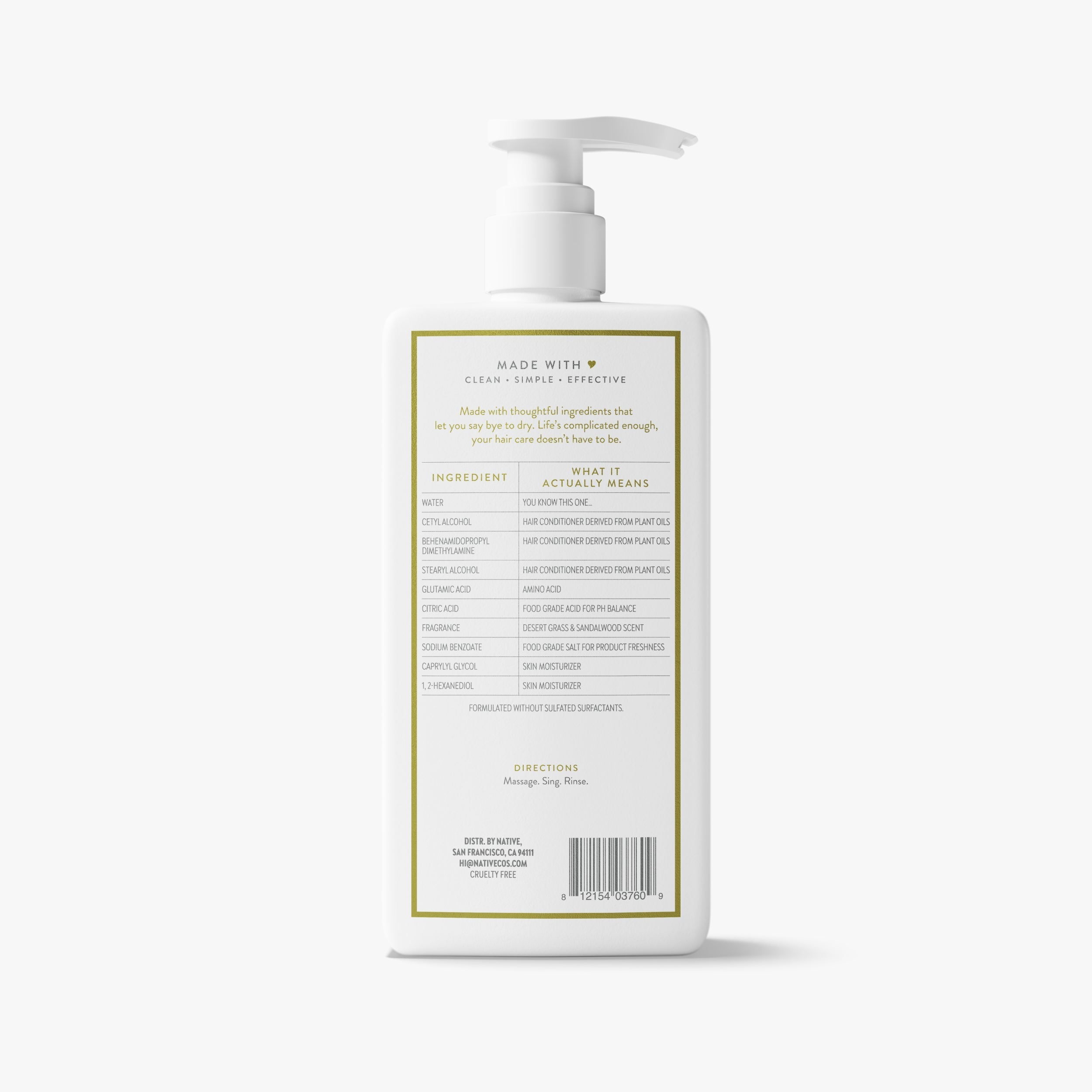 Moisturizing Conditioner Desert Grass and Sandalwood 16.5oz Classic Everyday Essential