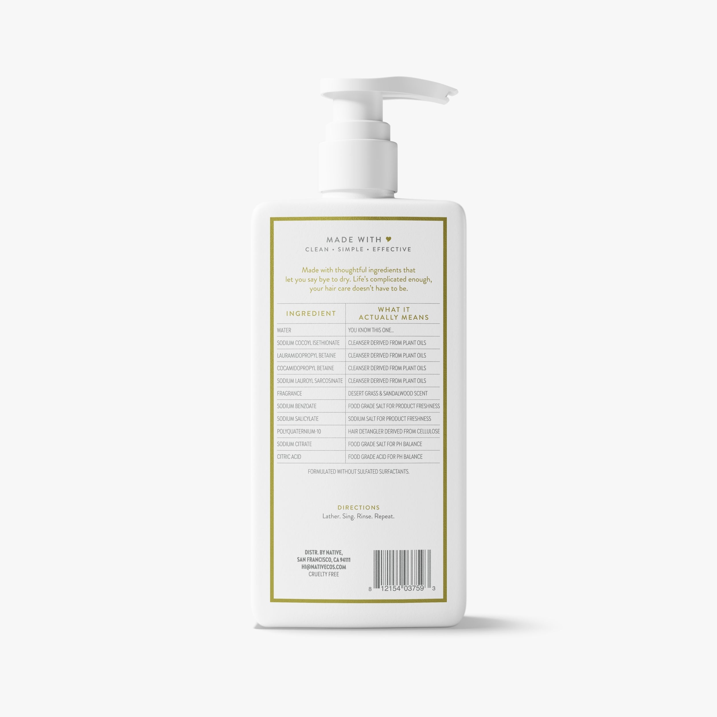 Moisturizing Shampoo Desert Grass and Sandalwood 16.5oz Classic Everyday Essential