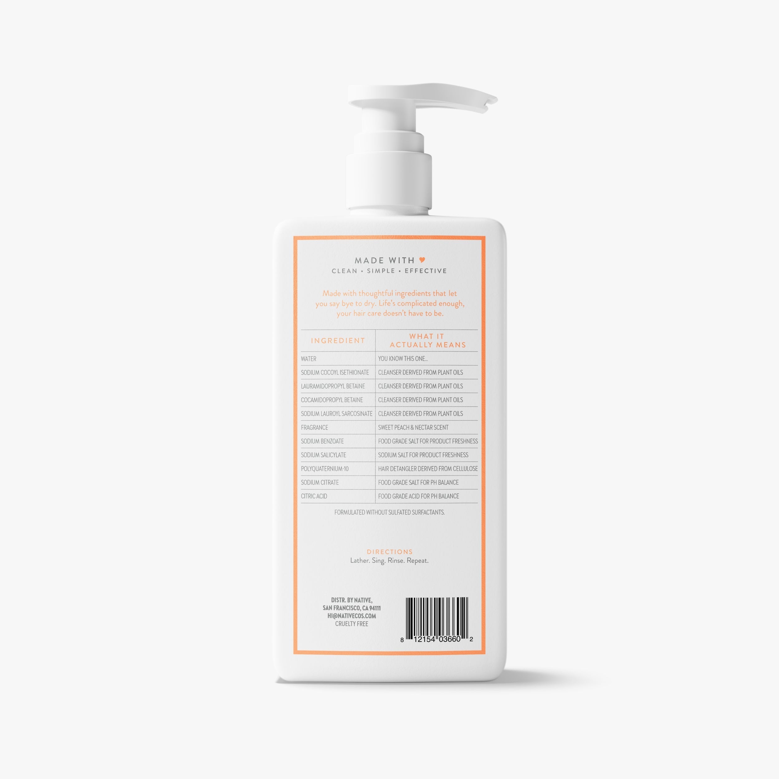 Moisturizing Shampoo Sweet Peach and Nectar 16.5oz Classic Everyday Essential