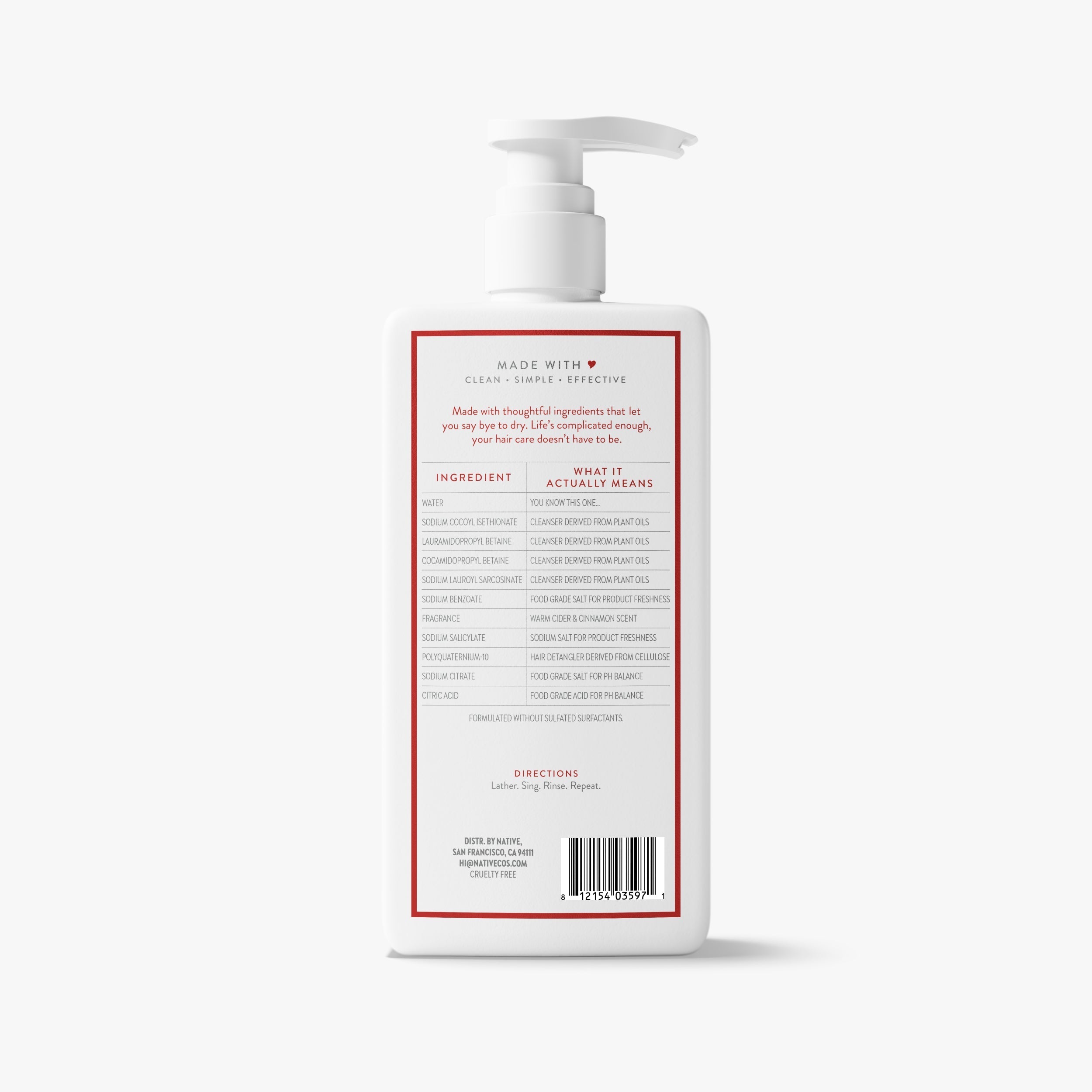 Moisturizing Shampoo Warm Cider and Cinnamon 16.5oz Classic Everyday Essential