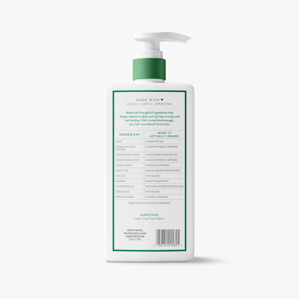 Scalp Clarifying 2 in 1 Shampoo and Conditioner Eucalyptus and Mint 16.5oz Classic Everyday Essential