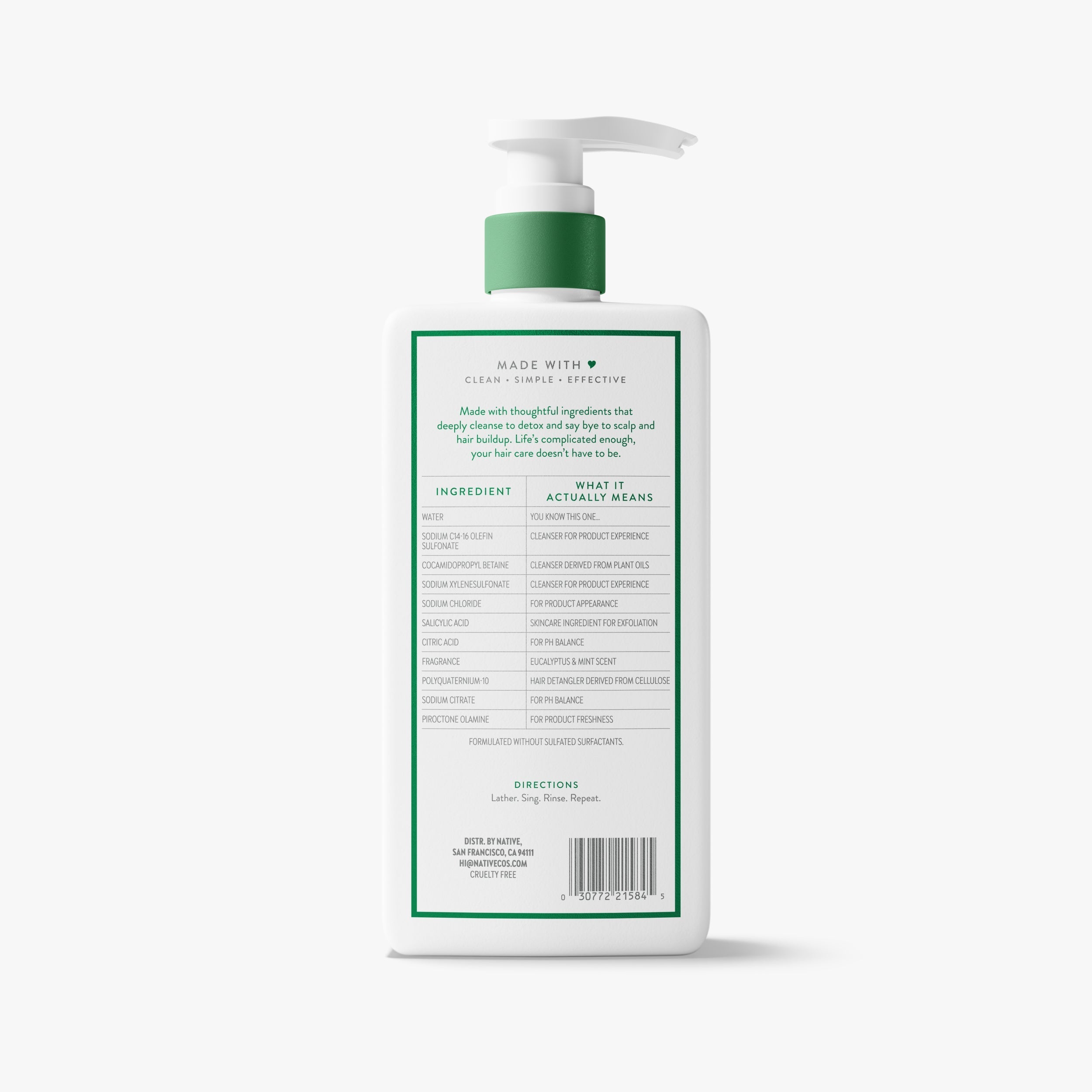 Scalp Clarifying 2 in 1 Shampoo and Conditioner Eucalyptus and Mint 16.5oz Classic Everyday Essential
