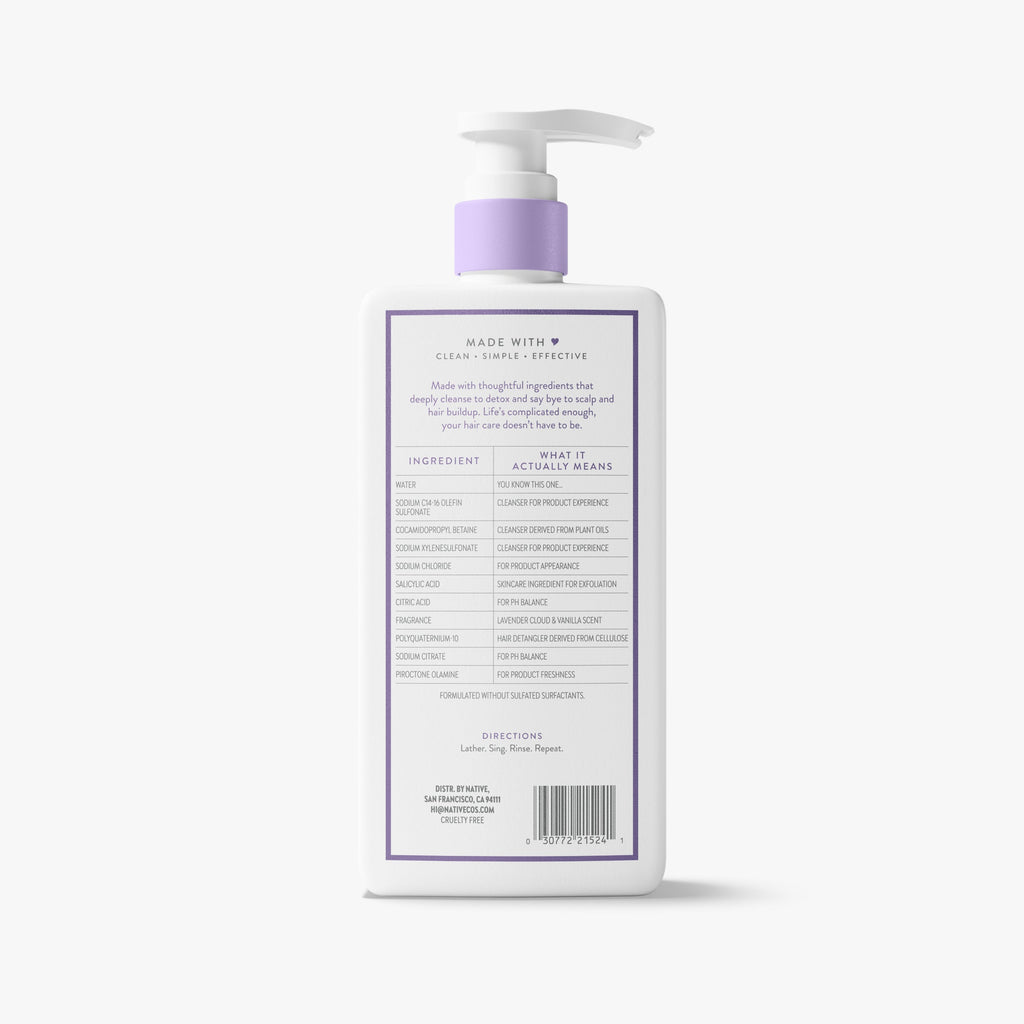 Scalp Clarifying Shampoo Lavender Cloud and Vanilla 16.5oz Classic Everyday Essential