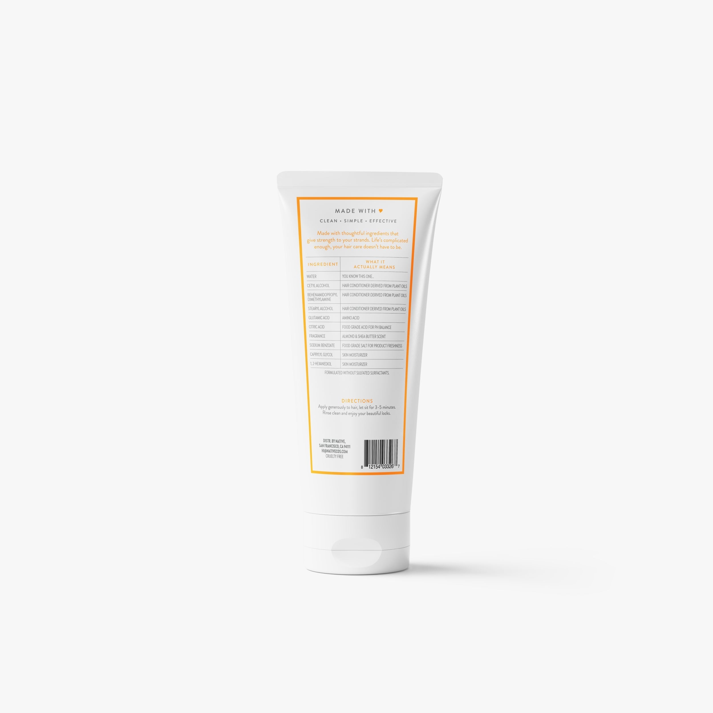 Strengthening Hair Mask Almond and Shea Butter 6oz Classic Everyday Essential