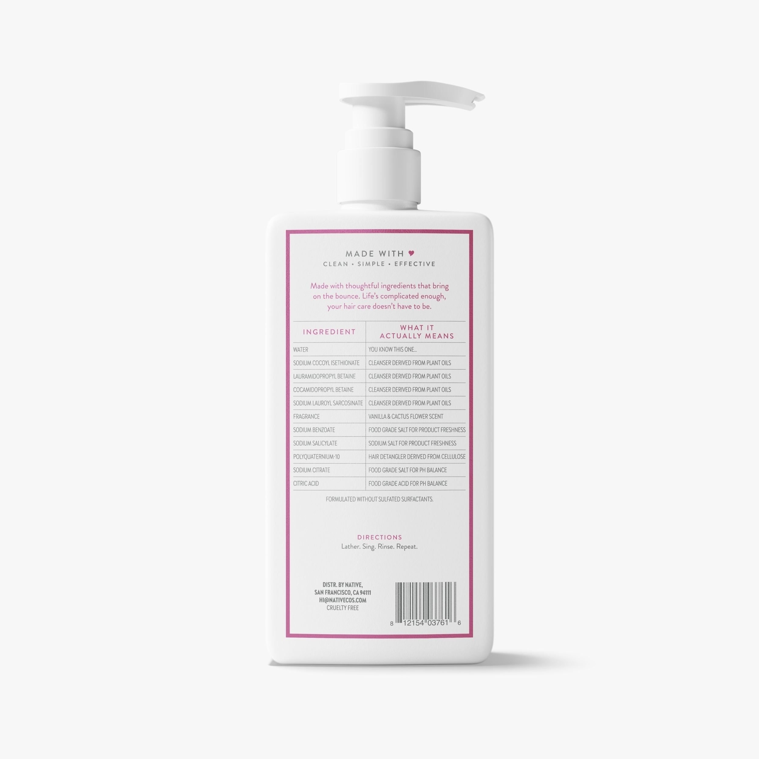 Volumizing Shampoo Vanilla and Cactus Flower 16.5oz Classic Everyday Essential