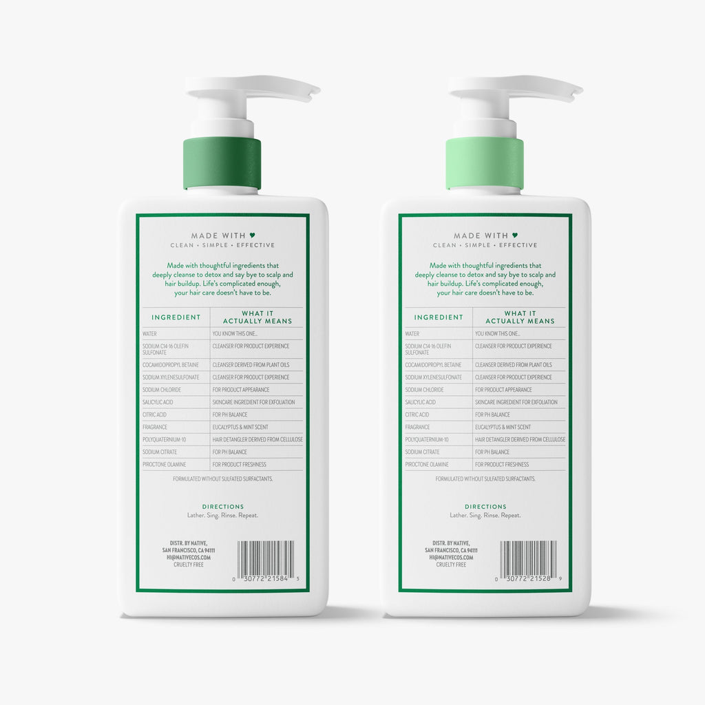 Scalp Clarifying 2 in 1 Shampoo and Conditioner Eucalyptus and Mint 16.5oz Classic Everyday Essential
