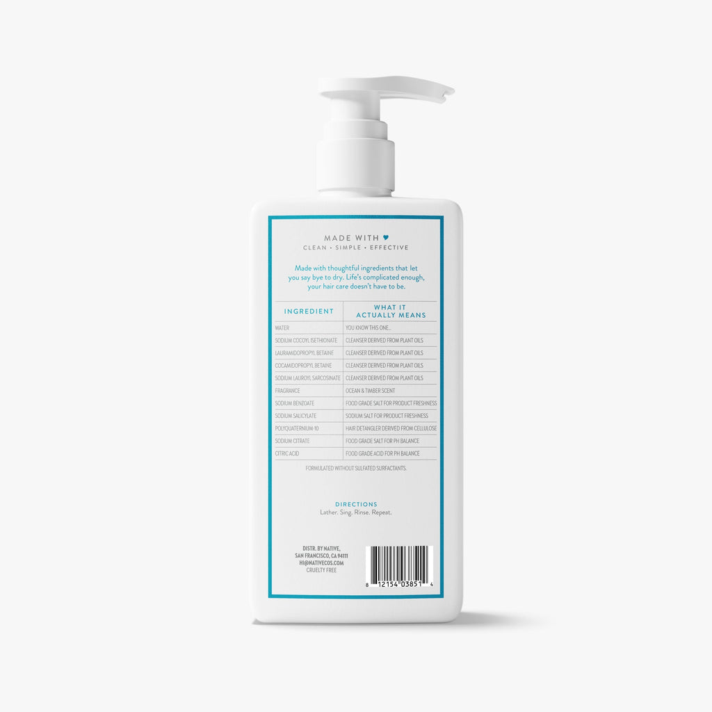 Moisturizing Shampoo Ocean and Timber 16.5oz Classic Everyday Essential